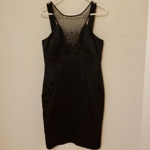 Silk Dress with Embellished Neckline